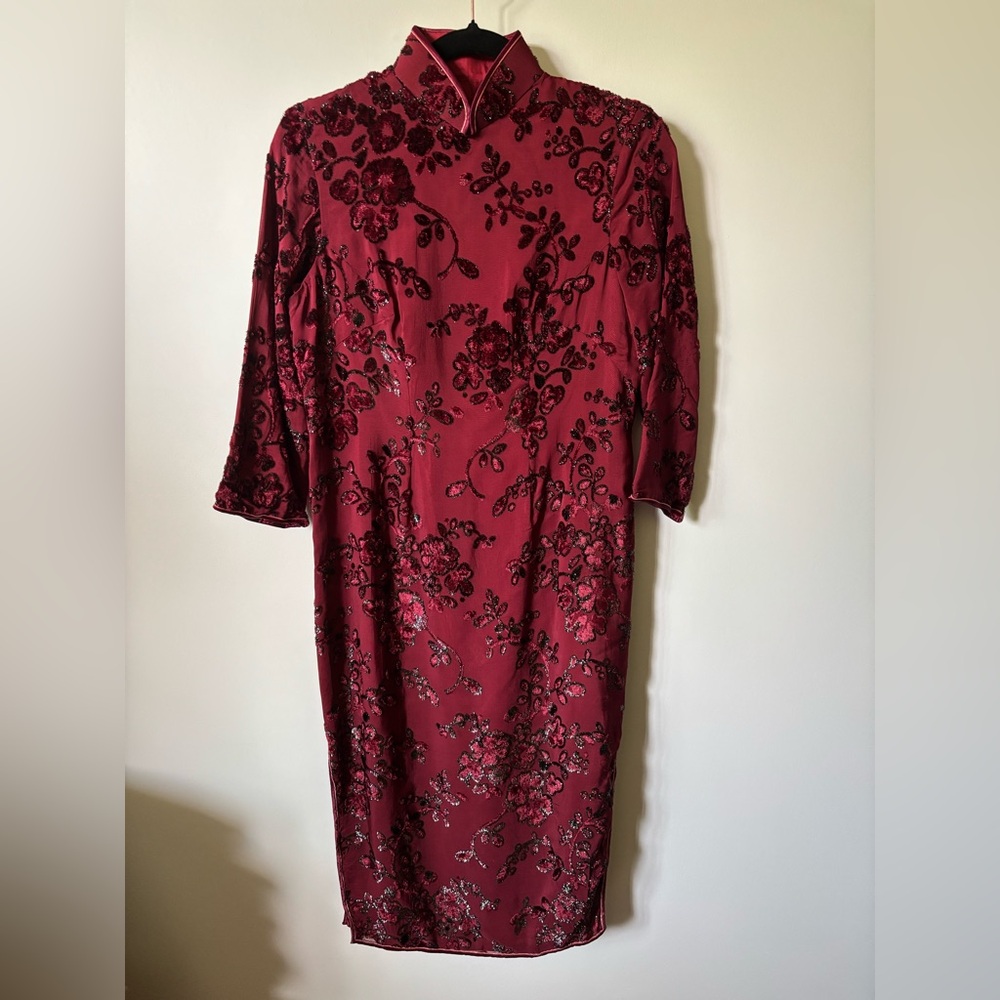 Vintage 1920’s Silk Appliqué Embroidered Dress